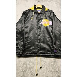 Vintage NBA Los‎ Angeles Lakers Warm Up Jacket Unisex Large Black Basketball Y2K